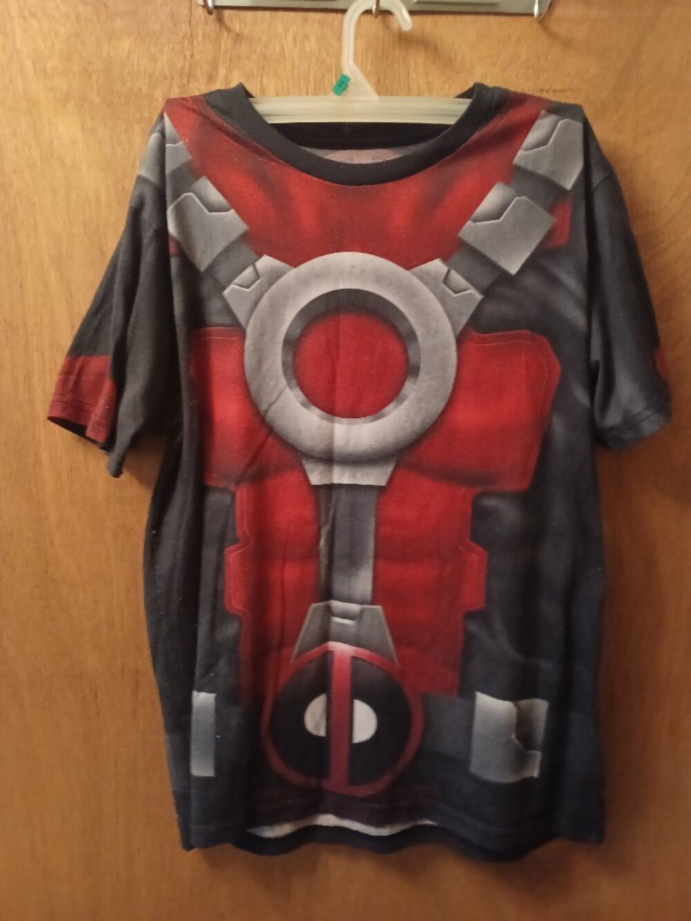 Marvel Deadpool Costume Shirt Red & Black Print-All- Over